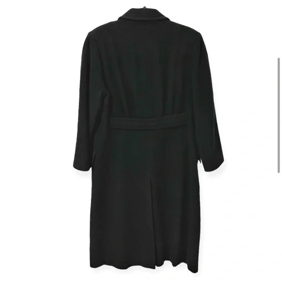 Vintage Union Made JH Collectibles Wool Long Trench Coat Black sz Medium / Large - Picture 4 of 14